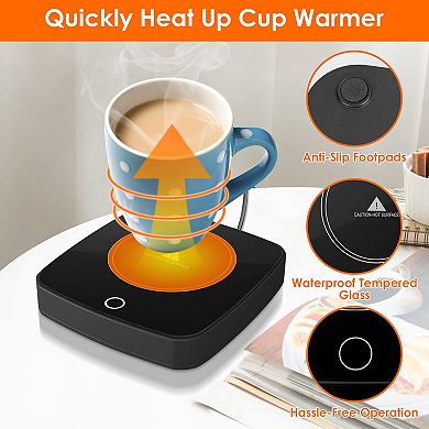 Desktop Electric Cup Warmer With Auto Shut Off, Smart Timer
