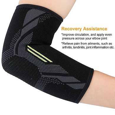 Black, Adjustable Elbow Support Brace Compression Sleeve Arm Support