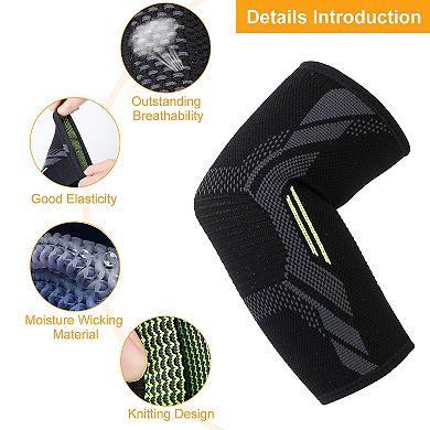 Black, Adjustable Elbow Support Brace Compression Sleeve Arm Support