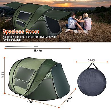 Pop-up Tent For 5-8 Persons With Windows And Carrying Bag