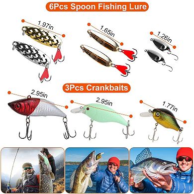 Fishing Lures Kit With Soft Plastic Baits Including Worms Set Of 94