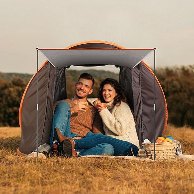 Waterproof 3-4 Person Pop-up Camping Tent With Automatic Setup