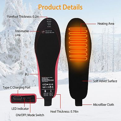 Electric Heated Foot Warmer With 3000mah Rechargeable Battery