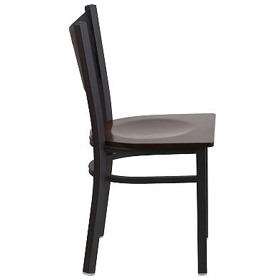 Emma And Oliver 2 Pack Coffee Back Metal Restaurant Chair