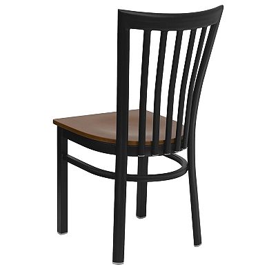 Emma And Oliver 2 Pack School House Back Metal Restaurant Chair