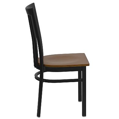 Emma And Oliver 2 Pack School House Back Metal Restaurant Chair