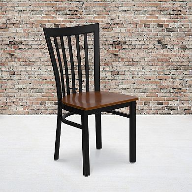 Emma And Oliver 2 Pack School House Back Metal Restaurant Chair