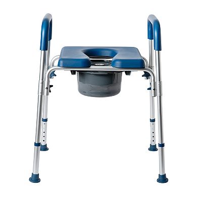 Emma And Oliver Height Adjustable Portable Heavy Duty Commode And Shower Chair