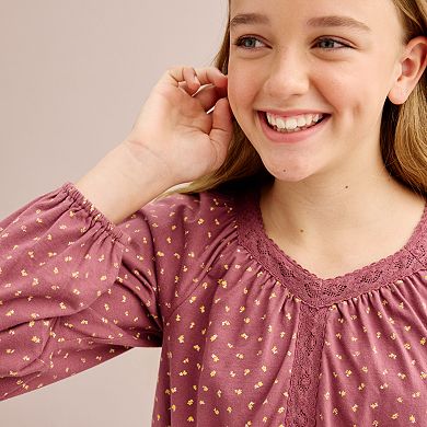 Girls 6-20 SO?? Crochet Trim Knit Top in Regular & Plus Size