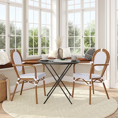 Flash Furniture Lourdes Indoor / Outdoor Commercial Thonet French Bistro Stack Chair 2-piece Set