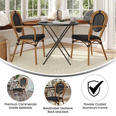Flash Furniture Marseille Indoor / Outdoor Commercial Thonet French Bistro Stack Chair 2-piece Set