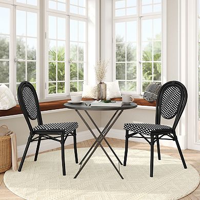 Flash Furniture Lourdes Indoor / Outdoor Commercial Thonet French Bistro Stacking Chair 2-piece Set