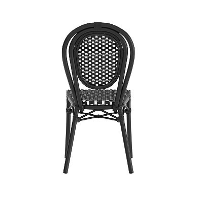 Flash Furniture Lourdes Indoor / Outdoor Commercial Thonet French Bistro Stacking Chair 2-piece Set