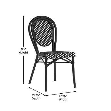 Flash Furniture Lourdes Indoor / Outdoor Commercial Thonet French Bistro Stacking Chair 2-piece Set