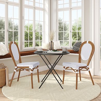 Flash Furniture Lourdes Indoor / Outdoor Commercial Thonet French Bistro Stacking Chair 2-piece Set