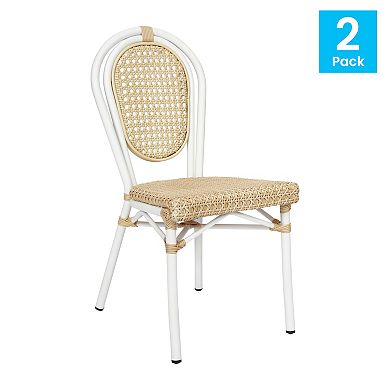 Flash Furniture Cannes Indoor / Outdoor Commercial Thonet French Bistro Stacking Chair 2-piece Set