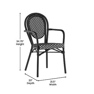 Flash Furniture Lourdes Indoor / Outdoor Commercial Thonet French Bistro Stacking Chair 4-piece Set