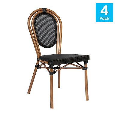 Flash Furniture Marseille Indoor / Outdoor Commercial Thonet French Bistro Stacking Chair 4-piece Set