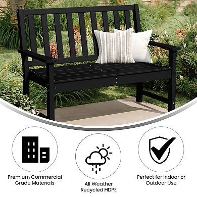 Flash Furniture Ellsworth Commercial Grade All Weather Indoor / Outdoor Bench