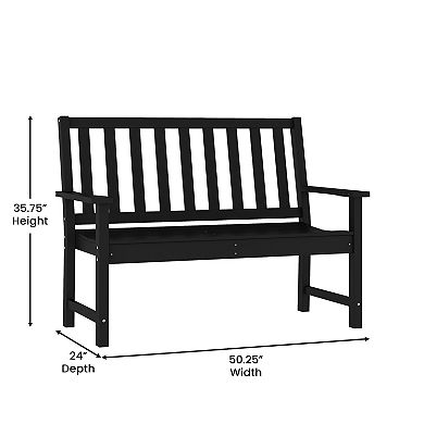 Flash Furniture Ellsworth Commercial Grade All Weather Indoor / Outdoor Bench