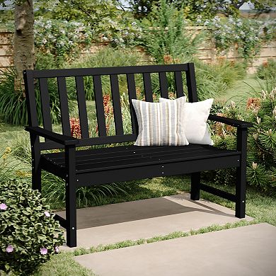 Flash Furniture Ellsworth Commercial Grade All Weather Indoor / Outdoor Bench