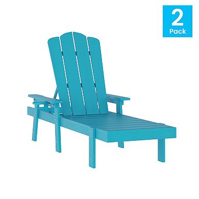 Flash Furniture Sonora 2-Piece Indoor/Outdoor Adjustable Adirondack Lounger Set