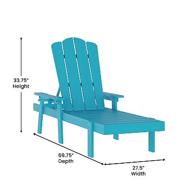 Flash Furniture Sonora 2-Piece Indoor/Outdoor Adjustable Adirondack Lounger Set