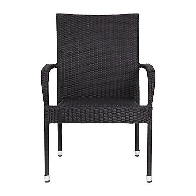 Flash Furniture Maxim 2-Piece Stackable Indoor/Outdoor Wicker Dining Chair Set