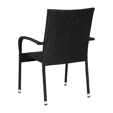 Flash Furniture Maxim 2-Piece Stackable Indoor/Outdoor Wicker Dining Chair Set