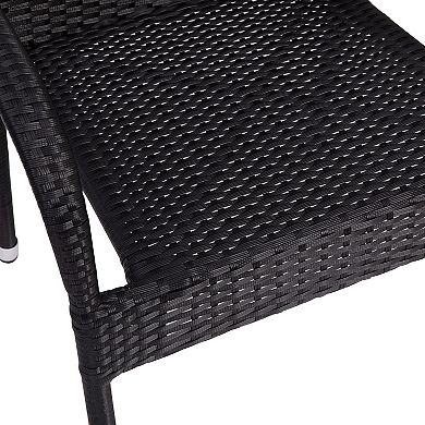 Flash Furniture Maxim 2-Piece Stackable Indoor/Outdoor Wicker Dining Chair Set