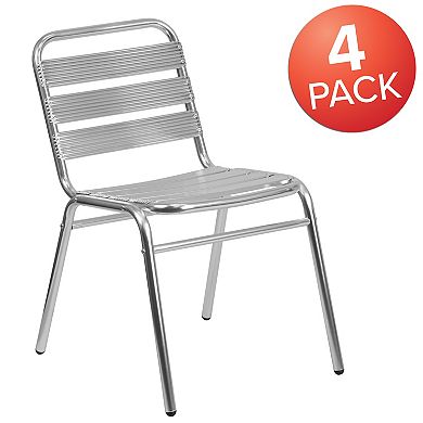 Flash Furniture Lila 4-Piece Indoor/Outdoor Stackable Chairs