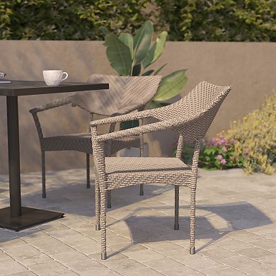 Flash Furniture 2-Piece Jace Stackable All Weather Patio Chair Set