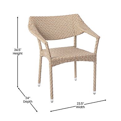 Flash Furniture 2-Piece Jace Stackable All Weather Patio Chair Set