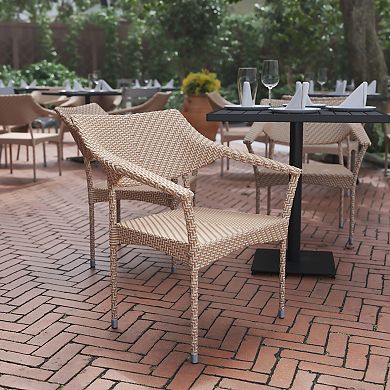 Flash Furniture 2-Piece Jace Stackable All Weather Patio Chair Set