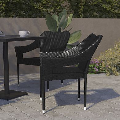 Flash Furniture 2-Piece Ethan Stackable All Weather Patio Chair Set