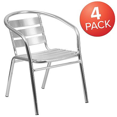 Flash Furniture 4-Piece Lila Heavy Duty Indoor/Outdoor Stackable Chairs