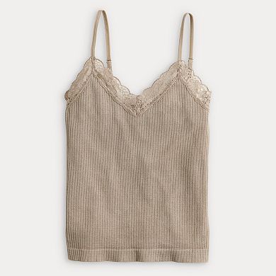 Juniors' Harper & Ivy Tank Top With Lace Trim