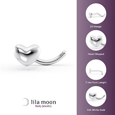 Lila Moon Curved Heart Nose Stud