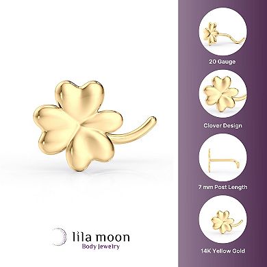 Lila Moon Curved Clover Nose Stud