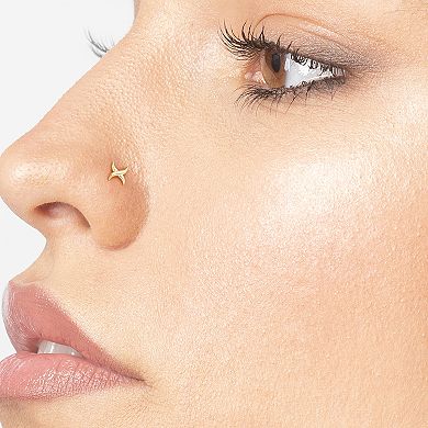 Lila Moon 14k Gold Curved X Nose Stud