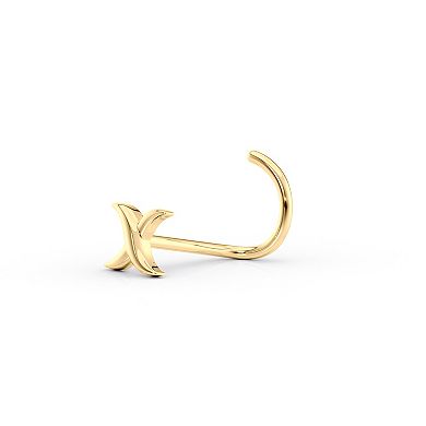 Lila Moon 14k Gold Curved X Nose Stud