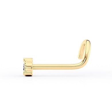 Lila Moon 14k Gold Curved Cubic Zirconia Nose Stud