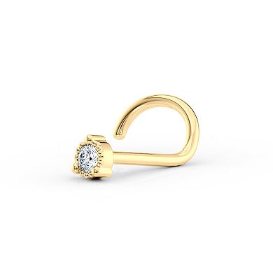 Lila Moon 14k Gold Curved Cubic Zirconia Nose Stud
