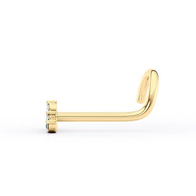 Lila Moon 14k Gold Cubic Zirconia Curved Fan Nose Stud