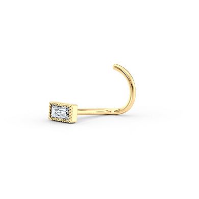 Lila Moon 14k Gold Cubic Zirconia Curved Nose Stud