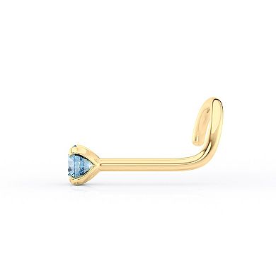 Lila Moon 14k Gold Blue Crystal Curved Nose Stud