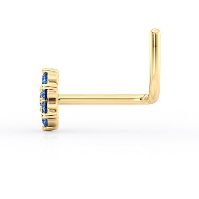 Lila Moon 14k Gold Blue Cubic Zirconia Curved Nose Stud