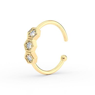 Lila Moon 10k Gold Cubic Zirconia Open Nose Ring
