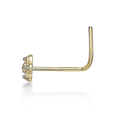 Lila Moon 14k Gold Lab-Grown Diamond Accent Curved Nose Stud