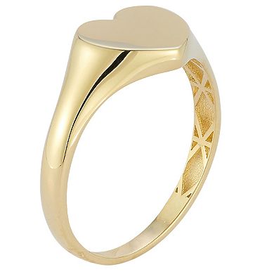 LUMINOR GOLD 14k Gold Heart Signet Ring